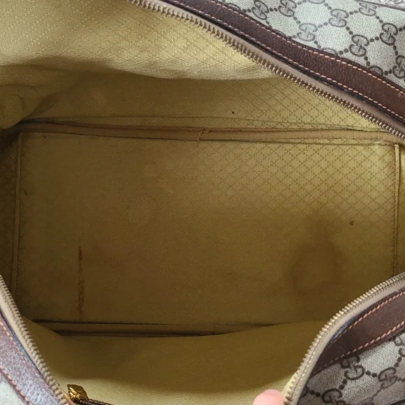 GUCCI suitcase oversized large travel satchel vintage, GG logo RARE original key - Picture 11 of 14
